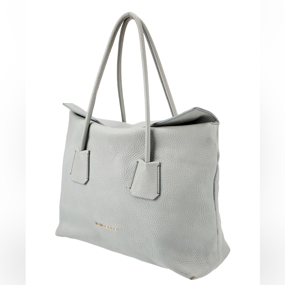 Burberry Baynard Medium Tote in Pale Blue Leather